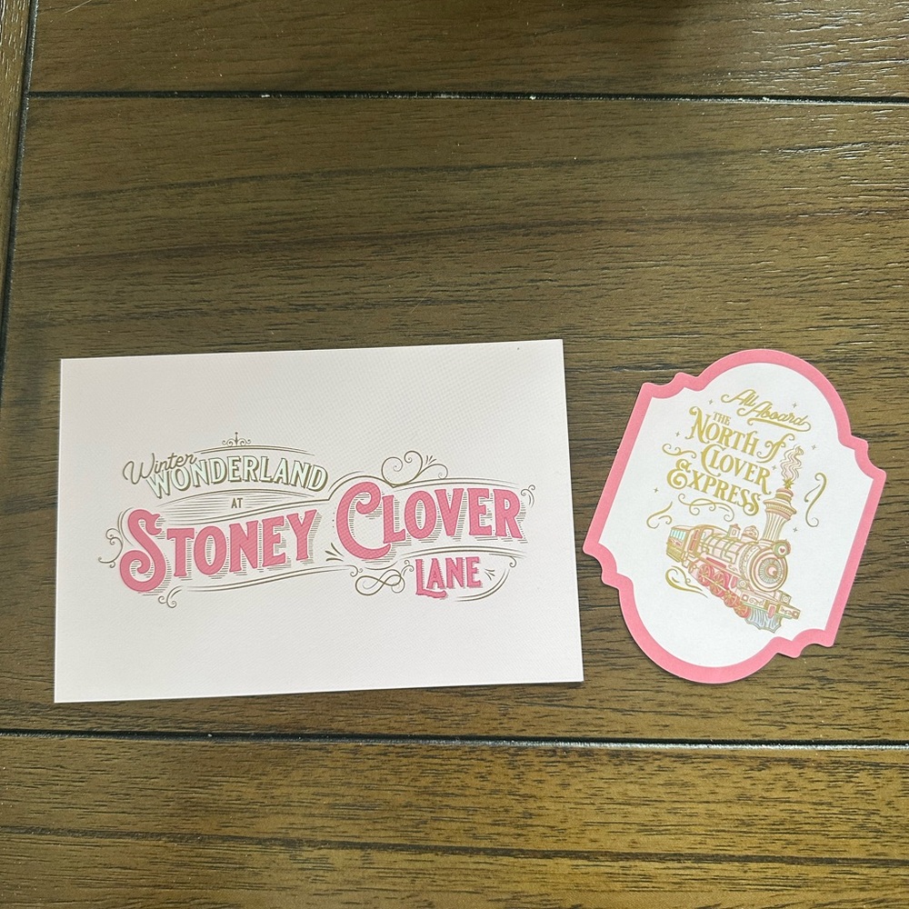 Stoney clover holiday post card and sticker